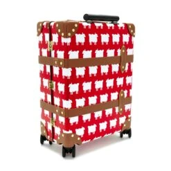 Warm & Wonderful X Globe-Trotter Carry-On -Clothing Store 20co STANDING ANGLED BASE