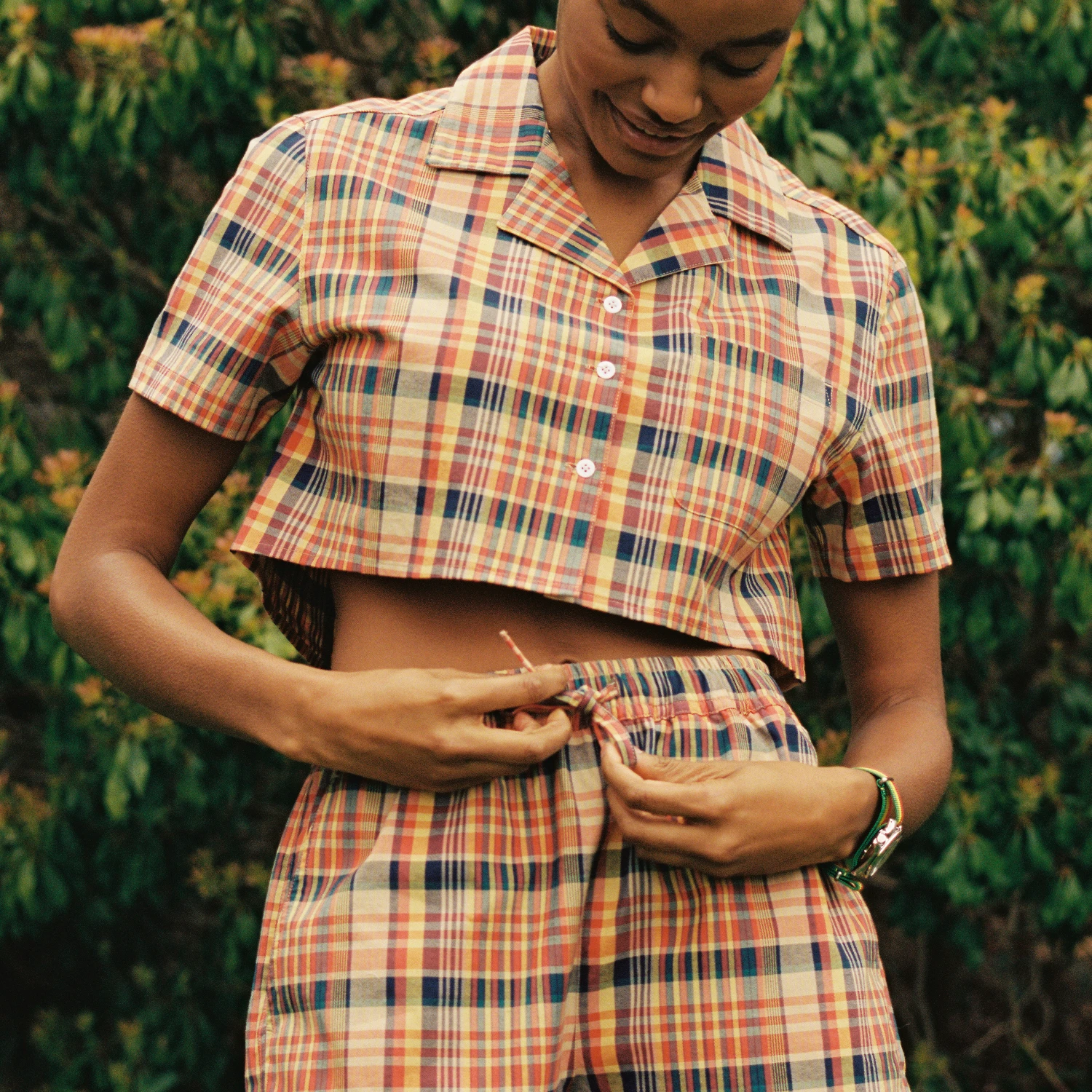 Women's Indian Madras Camp Shirt 7 Women's Indian Madras Camp Shirt - Image 5