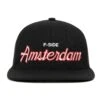 Amsterdam Snapback Hat -Clothing Store FSIDE Amsterdam 100 MWL003 NT001 BK Front