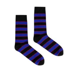 Black, Red, And Blue Stripe Socks
