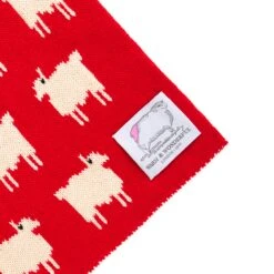 Warm & Wonderful Cotton Sheep Scarf -Clothing Store RB SCARF SHEEP RED D1