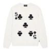 Five Of Clubs Playing Card Knitted Sweater 2 Five Of Clubs Playing Card Knitted Sweater -Clothing Store SWEATER FIVE OF CLUBS FRONT