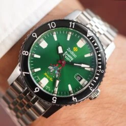 Zodiac X Rowing Blazers For Harry's Bar Super Sea Wolf -Clothing Store ZODIAC WATCH GREEN ONWRIST 1