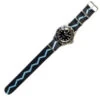 Watch Strap In Black And Light Blue Zig-Zag