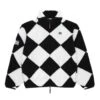 Harlequin Deep-Pile Sherpa "Jockey" Fleece -Clothing Store color black white 1