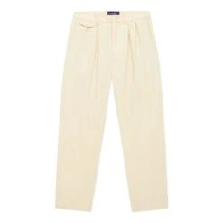 Men's Pleated Relaxed Fit Cotton Twill Trousers -Clothing Store color cream 1 e6e9b109 17ad 49d8 9e28 c17255f75ad2