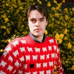 Warm & Wonderful Men's "Diana Edition" Cotton Sheep Sweater -Clothing Store color diana red 4 aaf17b41 931a 4d38 9a34 11eeaf1cc542