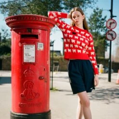 Warm & Wonderful Women's Fitted "Diana Edition" Cotton Sheep Sweater -Clothing Store color diana red 4 ca89ba68 8cc8 424e 86ad 83a903d633a1