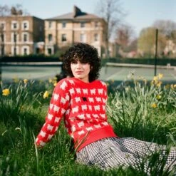 Warm & Wonderful Women's Fitted "Diana Edition" Cotton Sheep Sweater -Clothing Store color diana red 6 b1c8415d 330c 44ba 893b 6baed1fc62dc