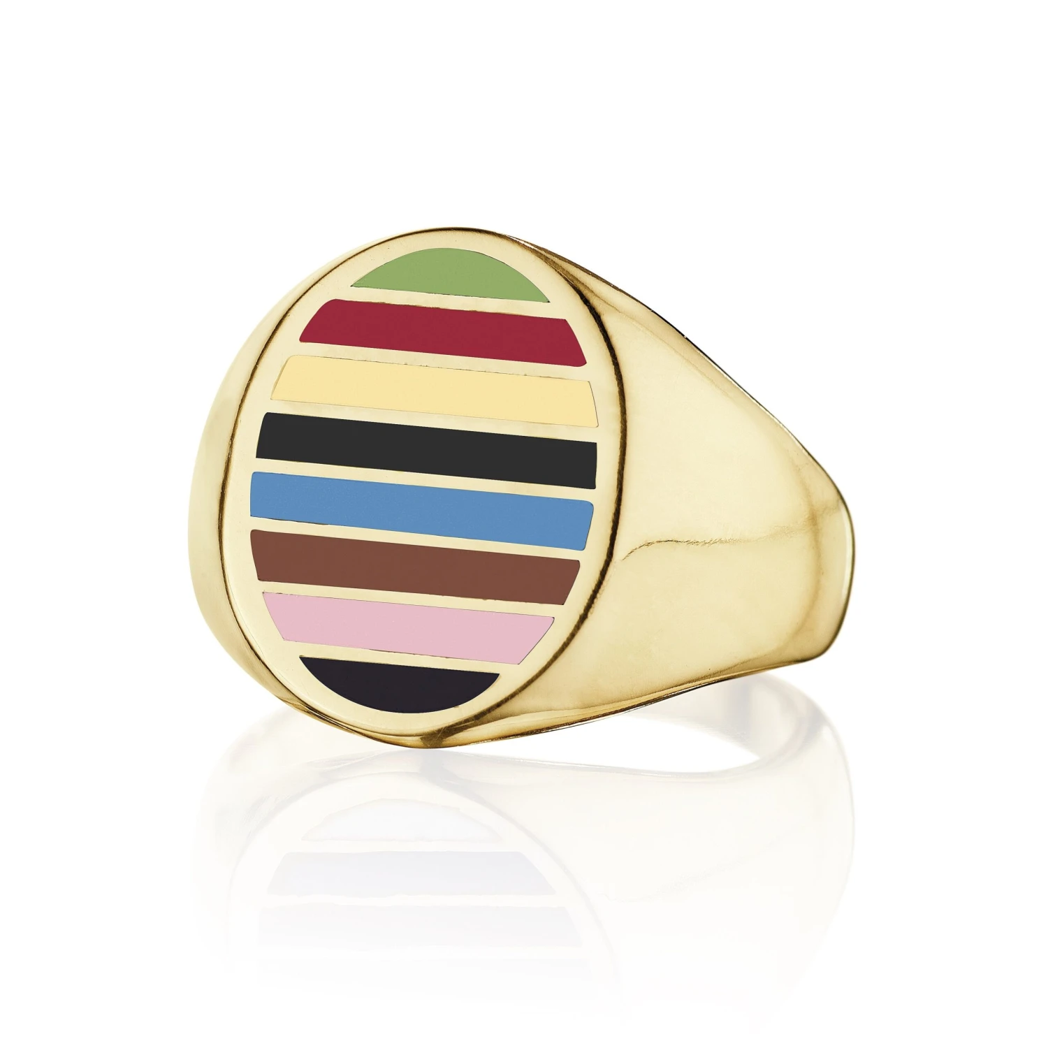 Jessica Biales Croquet Stripe Signet Ring 3 Jessica Biales Croquet Stripe Signet Ring