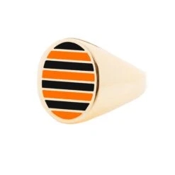 Jessica Biales Orange And Black Collegiate Signet Ring
