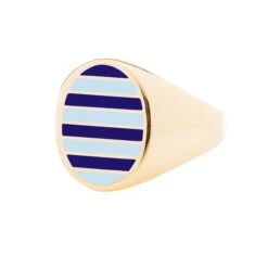 Jessica Biales Light Blue And Navy Collegiate Signet Ring