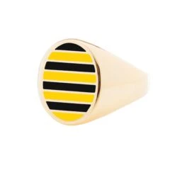 Jessica Biales Yellow And Black Collegiate Signet Ring