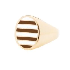 Jessica Biales Brown And White Collegiate Signet Ring