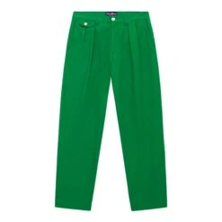 Men's Pleated Relaxed Fit Cotton Twill Trousers -Clothing Store color green 1 682b7c8a 36e9 4779 a311 b2677da4b299