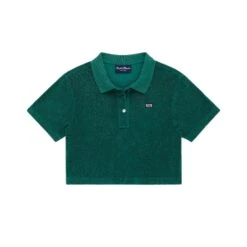 Women's Cropped Terry Cloth Polo 21 Women's Cropped Terry Cloth Polo -Clothing Store color green 1 cdbe524e 2a6f 4ae5 a171 1dc9afe88a81