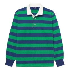 Hockney Stripe #1 Rugby -Clothing Store color green blue stripe 1