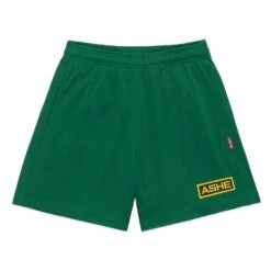 Ashe Sport Logo Mesh Short -Clothing Store color green soweto 1