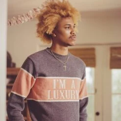 Gyles & George Men's "I'm A Luxury" Sweater 36 Gyles & George Men's "I'm A Luxury" Sweater -Clothing Store color grey 6 c818e598 5284 4e92 9478 877fd9e8414a