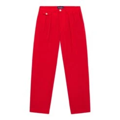 Men's Pleated Relaxed Fit Cotton Twill Trousers -Clothing Store color red 1 013d86c9 3117 4b80 b2f4 6b4829f78403