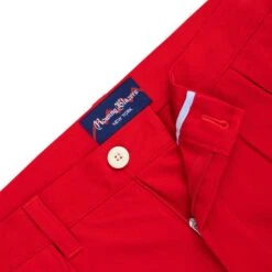 Men's Pleated Relaxed Fit Cotton Twill Trousers -Clothing Store color red 2 af449a14 2e1e 47fb b914 70558b1ecbe7