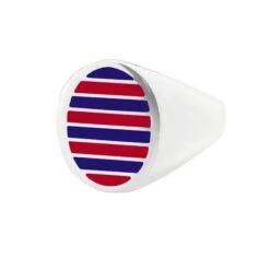 Jessica Biales Red And Navy Collegiate Signet Ring -Clothing Store color silver 1 b80730e2 a8c7 468b ba8a f86a2dd8d148