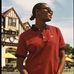 Arthur Ashe 1968 Tennis Polo -Clothing Store color u s a micro stripe 4