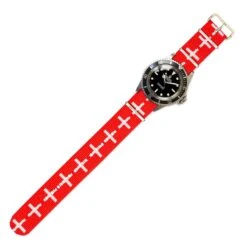 Watch Strap In Swiss Red And White